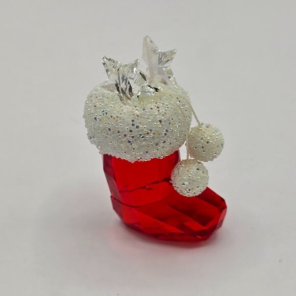 Swarovski Stocking Ornament with Original Box Pompoms #0944872 - Picture 1 of 16
